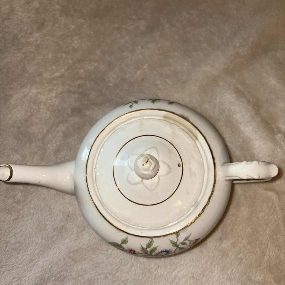 Vintage Teapot, Staffordshire ENGLAND Floral Fine Ceramics. FLAWS - Picture 2 of 7